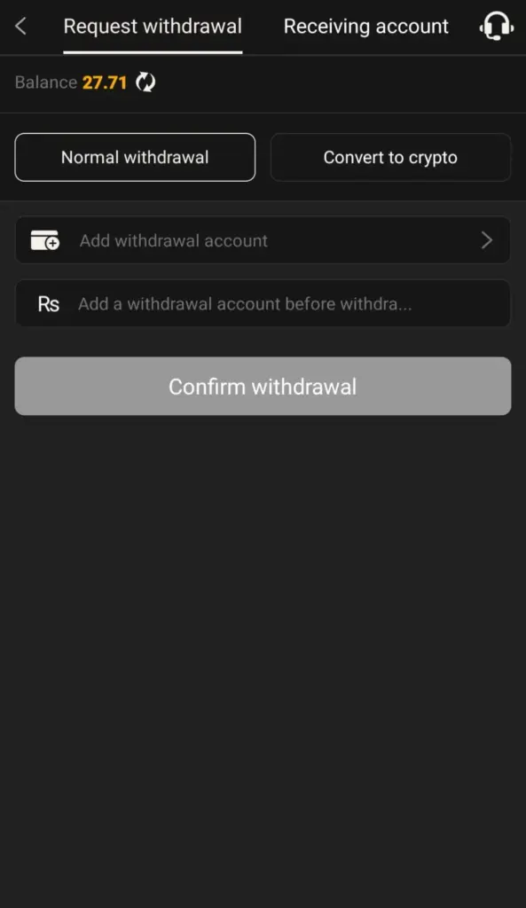 Withdraw money from P999 Game